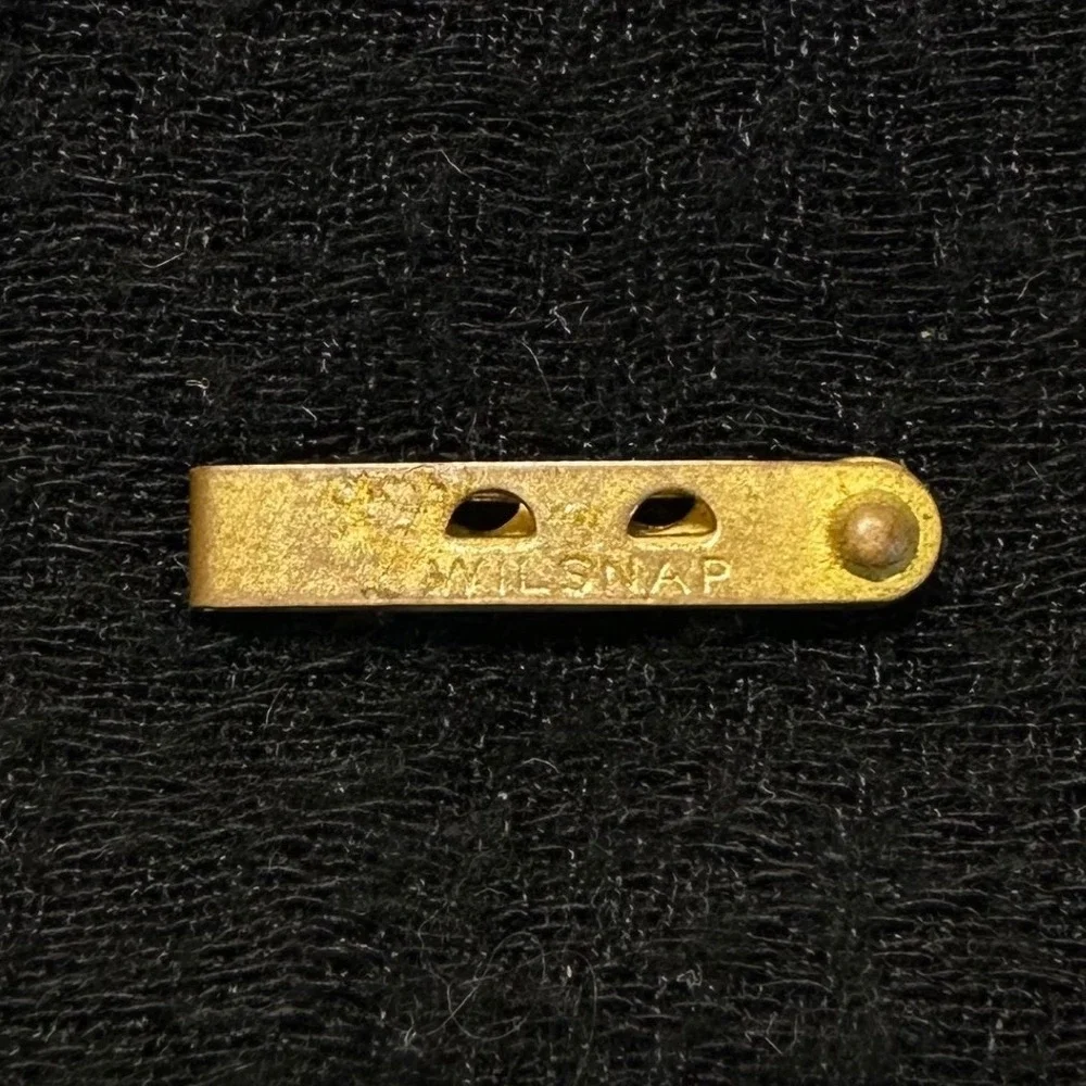 Vintage WILSNAP Gold Tone Engraved Tie‎ Clip Mid Century Tiki